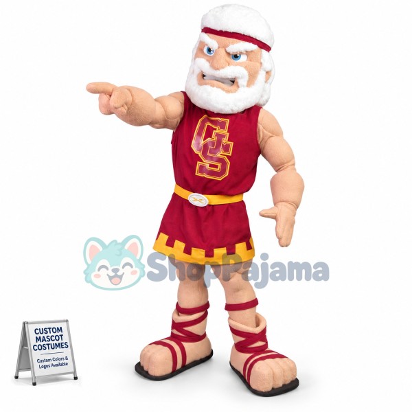 White-haired Warrior With Full Muscle Mascot Costume
