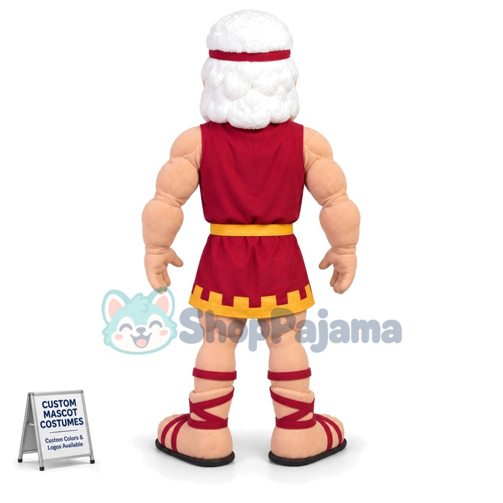 White-haired Warrior With Full Muscle Mascot Costume