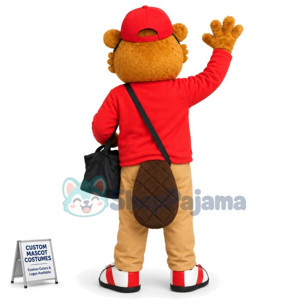 Traveler Squirrel Carrying Luggage Mascot Costume