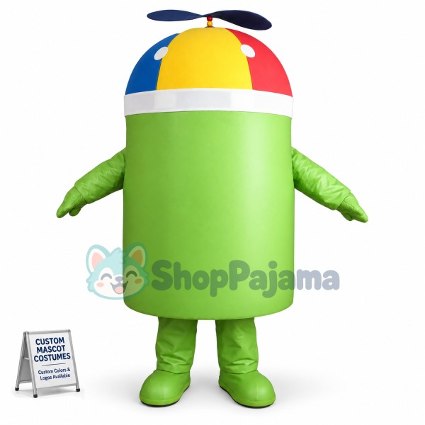 Android Robot With Bamboo Dragonfly Mascot Costume