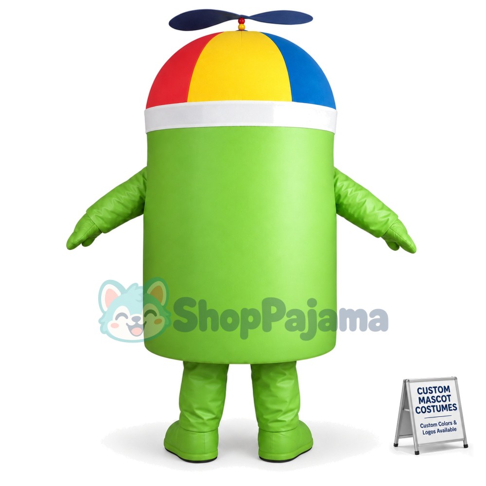 Android Robot With Bamboo Dragonfly Mascot Costume