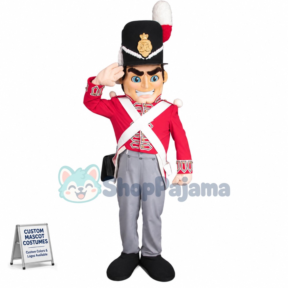 Saluting Court Guard Mascot Costume