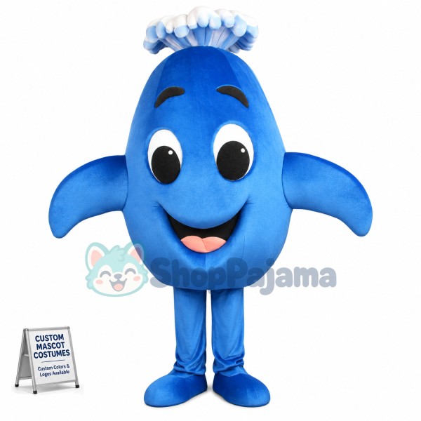 Water Blue Fountain Dolphin Mascot Costume