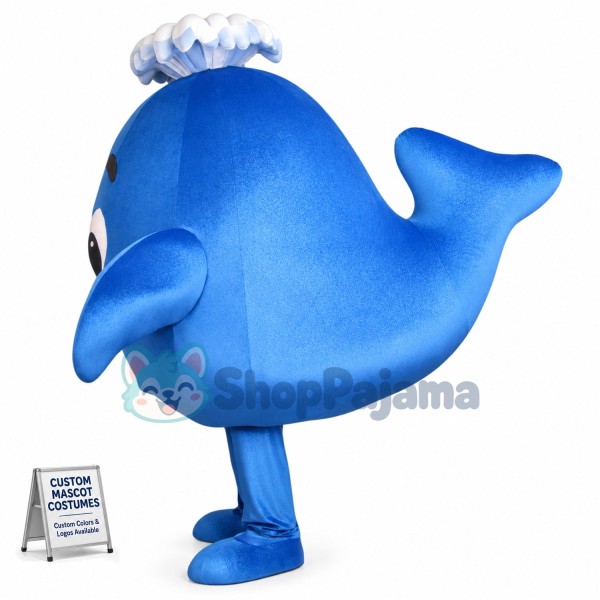 Water Blue Fountain Dolphin Mascot Costume