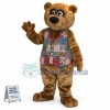 The Spectacled Bear Manager In Flower Vest Mascot Costume