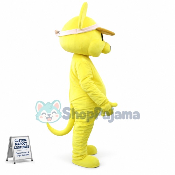 Sun Hat Yellow Mouse Mascot Costume