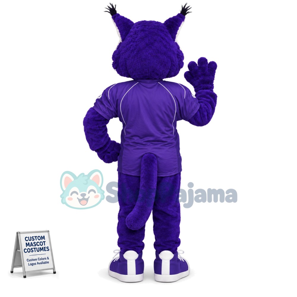 Capable Purple Tiger Of University Team Mascot Costume