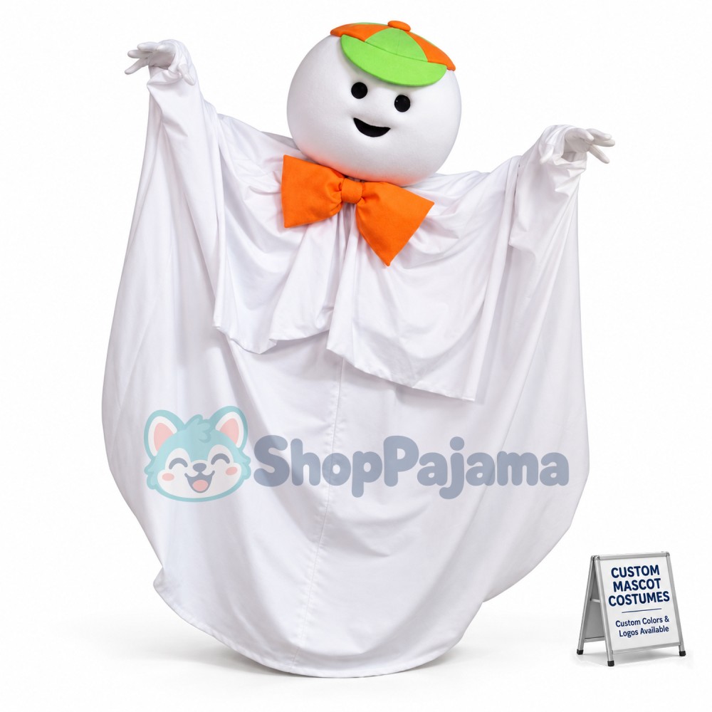 Tricksy Ghost Snowman With Mantle Mascot Costume