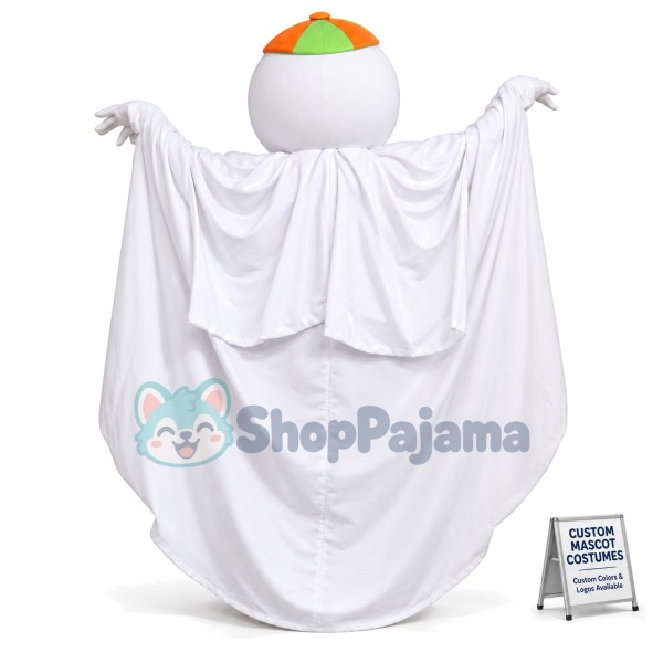 Tricksy Ghost Snowman With Mantle Mascot Costume