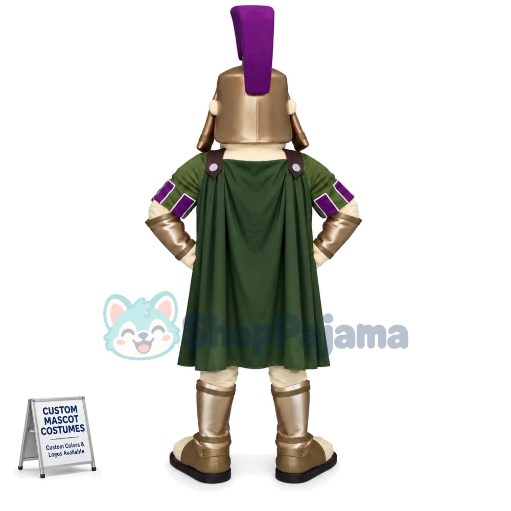 Big Head Warrior With Armor Mascot Costume