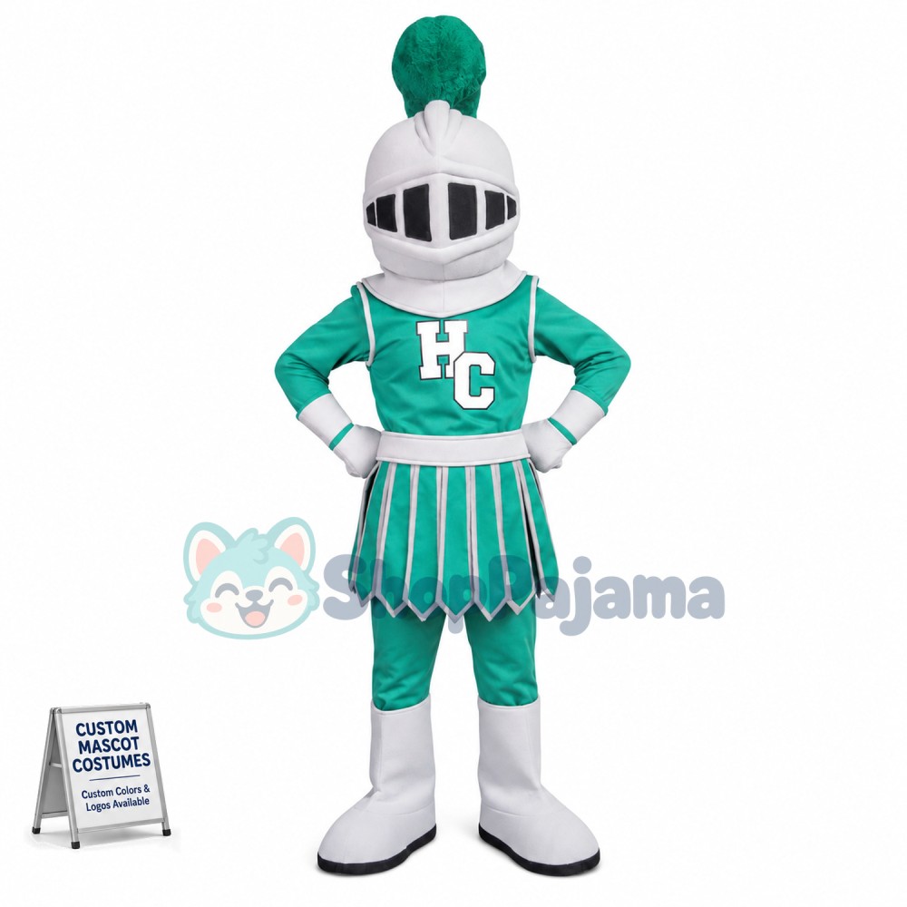 Brave Guard In Green Battle Suit Mascot Costume
