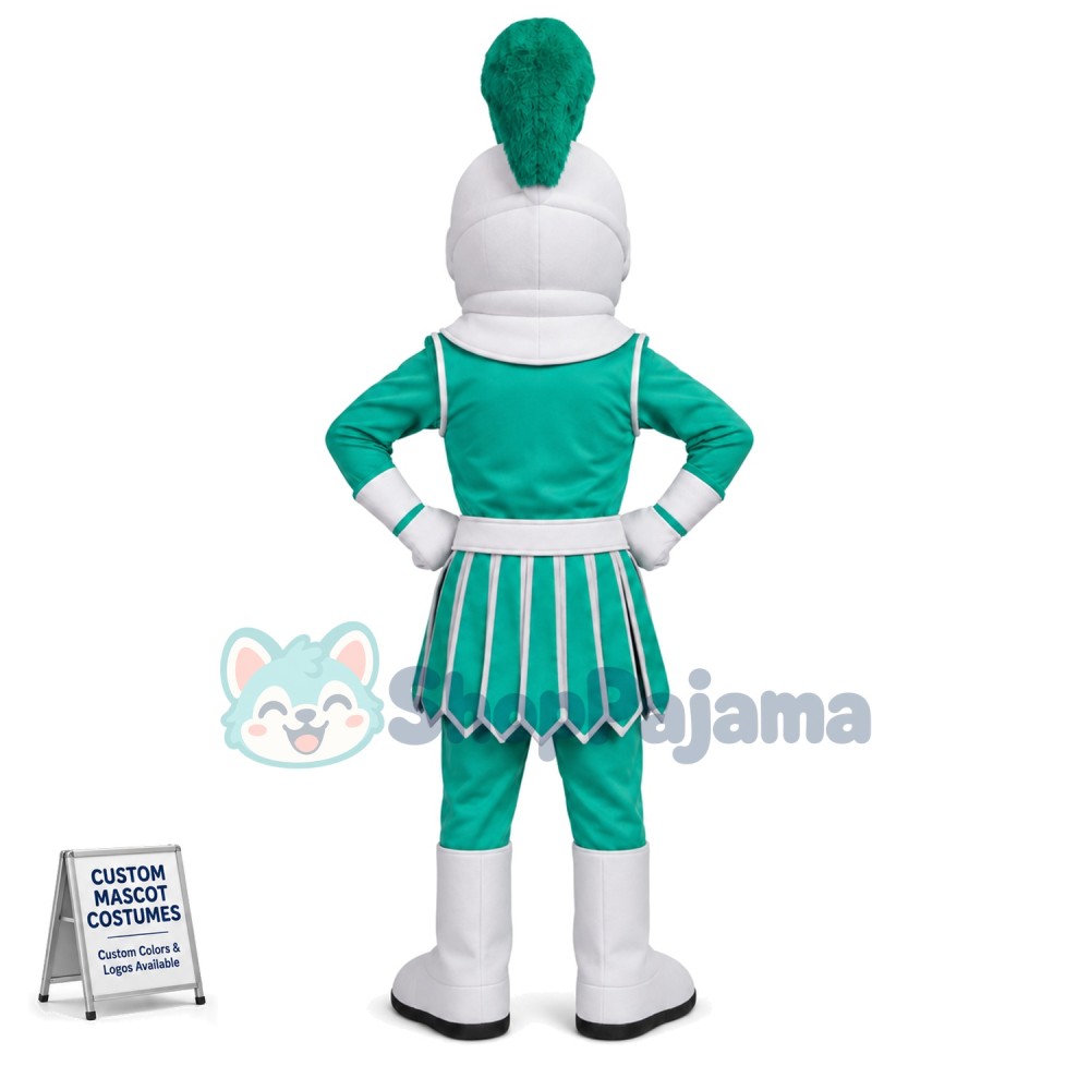 Brave Guard In Green Battle Suit Mascot Costume