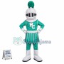 Brave Guard In Green Battle Suit Mascot Costume