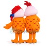 Attractive Voluptuous Chicken Couple Mascot Costume