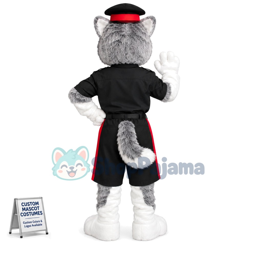 The Sociable Police Chief Wolf Mascot Costume