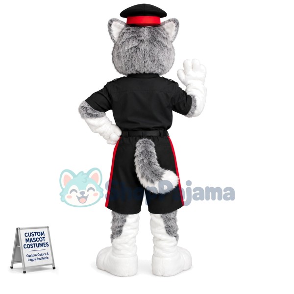 The Sociable Police Chief Wolf Mascot Costume