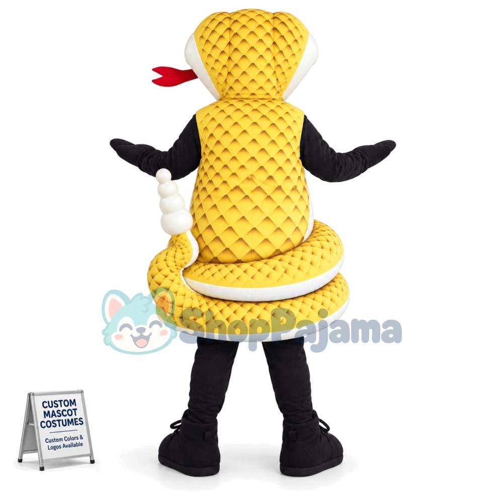 Coiled Up Dangerous Golden Python Mascot Costume
