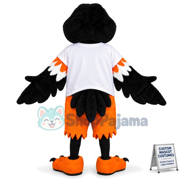 All Over Black Bird Mascot Costume For School