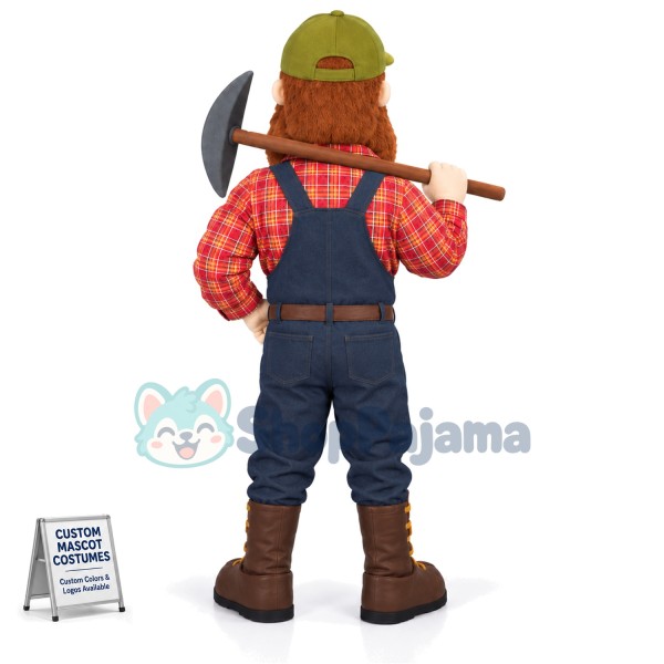 The Bearded Miner Carrying Tool Mascot Costume