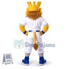 Sturdy Crown Lion Wearing Tight Outfit Mascot Costume