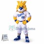 Sturdy Crown Lion Wearing Tight Outfit Mascot Costume