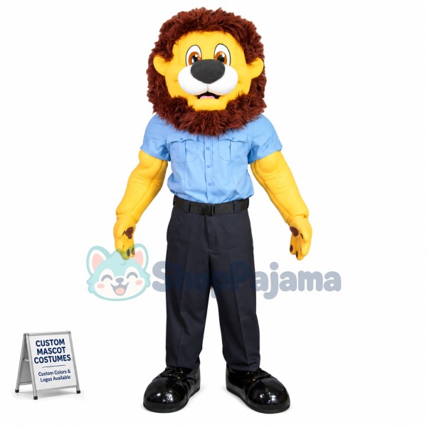 Administrative Staff Lion In The Uniform Mascot Costume