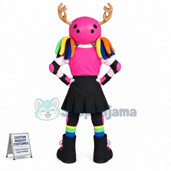 Colorful Skeleton Man Of The Football Team Mascot Costume