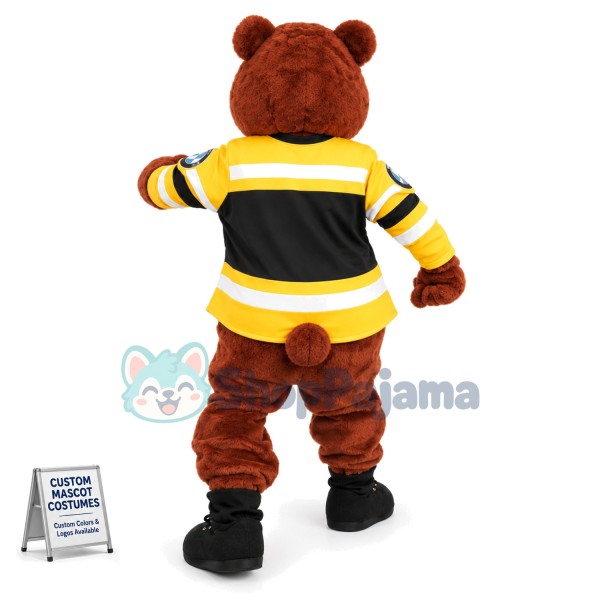 Brown Bear Preparing For The Relay Race Mascot Costume