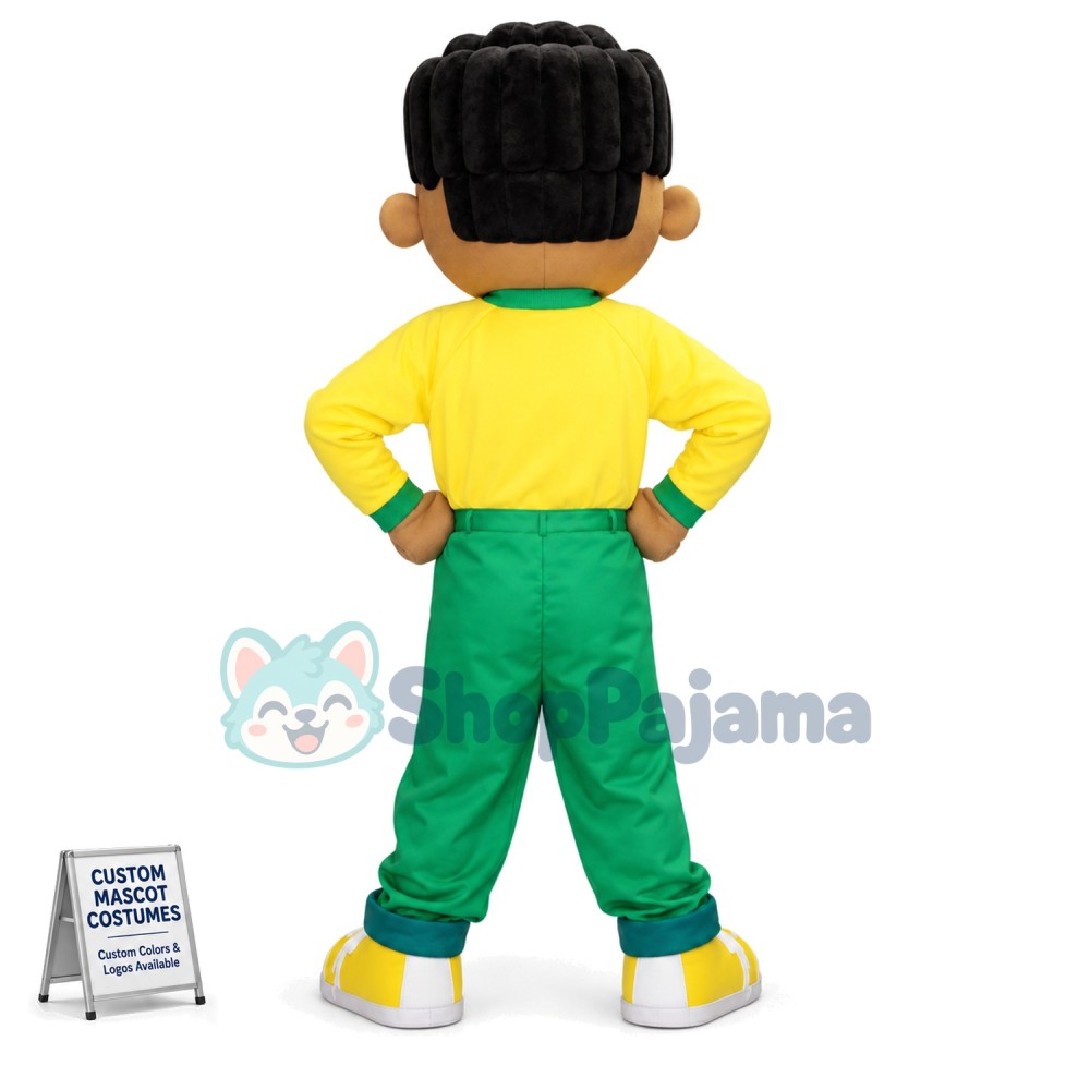 Black Little Boy In Childrens Home Mascot Costume