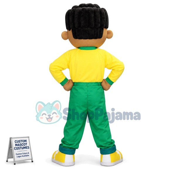 Black Little Boy In Childrens Home Mascot Costume