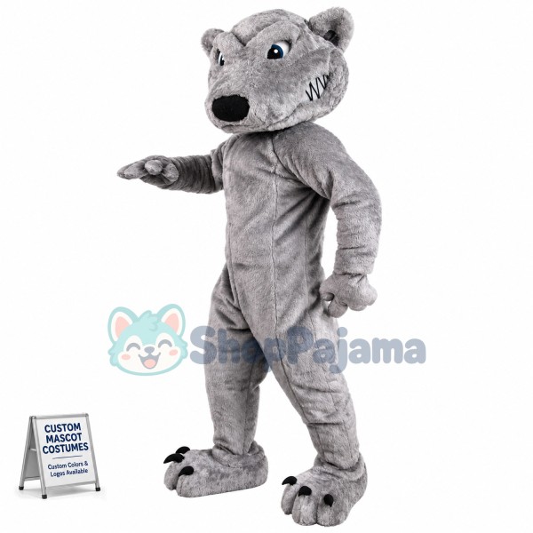 Angry Squabble Bear With Flat Head Mascot Costume