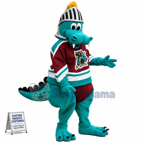 Cautious Soldier Crocodile Mascot Costume