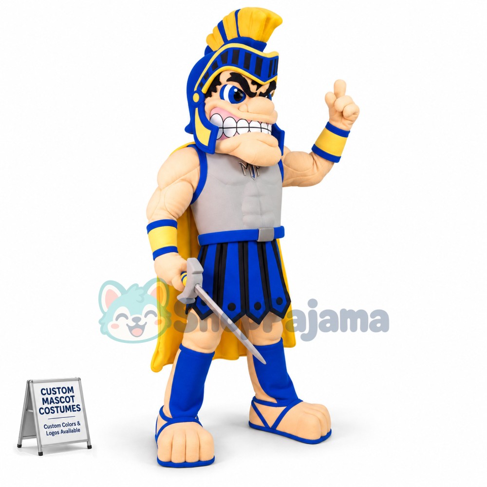 Vengeful Warrior Holding The Weapon Mascot Costume