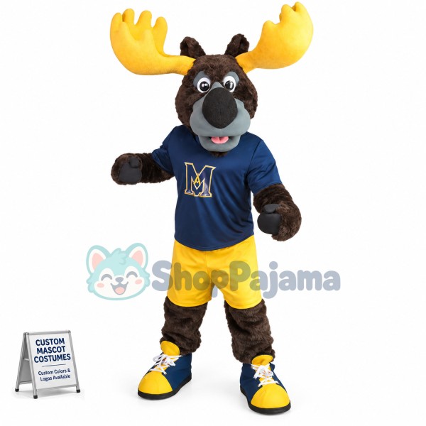 Adult Sport Moose With Strong Antlers Mascot Costume