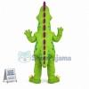 Adventurous Green Dinosaur Mascot Cartoon Costume