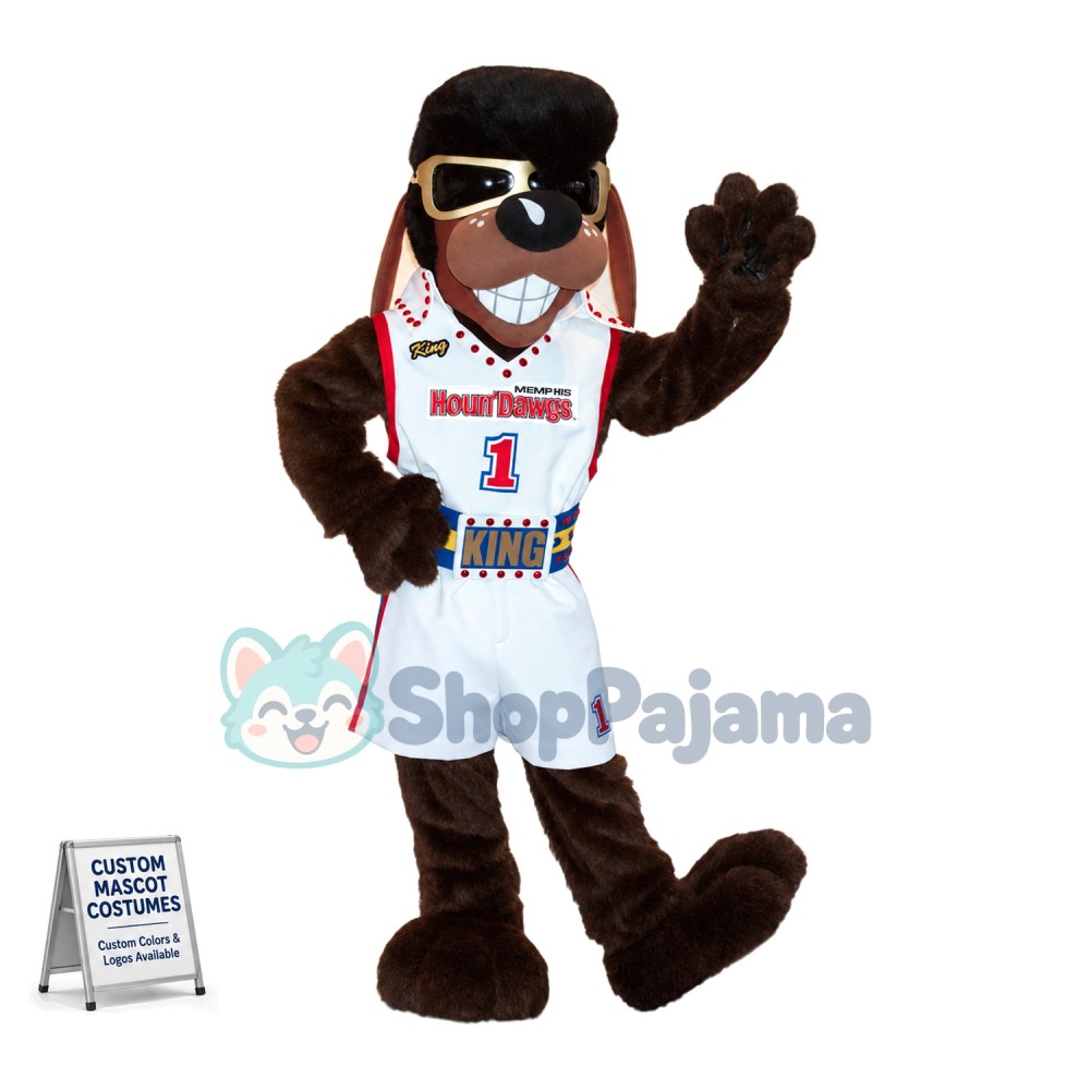 The Spirited Big Dog With Cool Sunglasses Mascot Costume