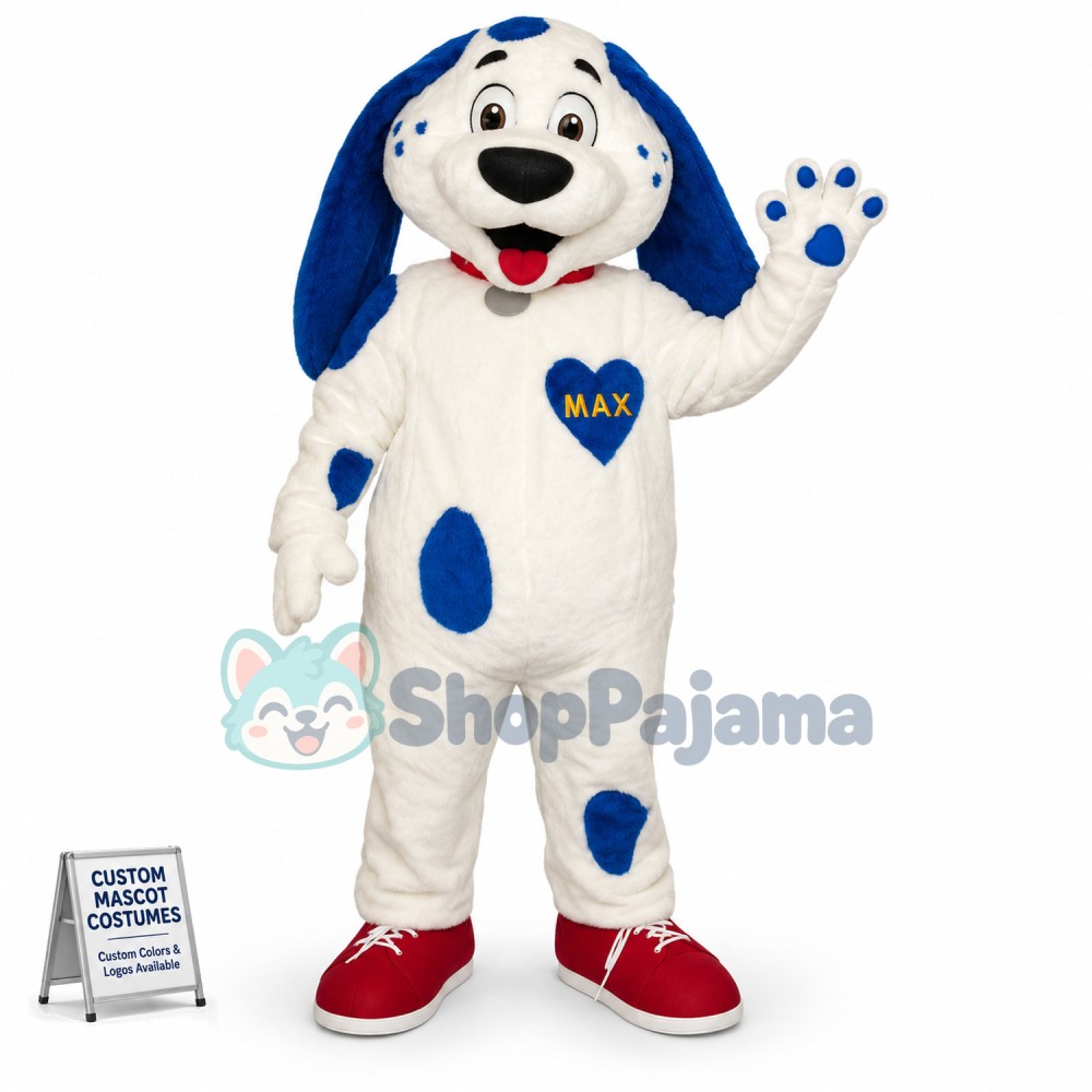 Well-behaved Blue Lop-eared Dog Mascot Costume