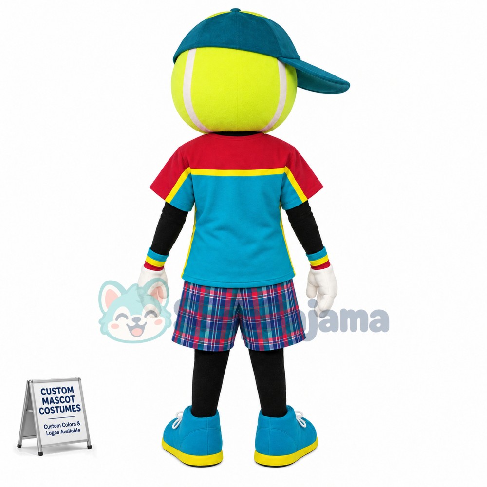 Sunglasses Tennis Ball Mascot Costume For The Tennis Center