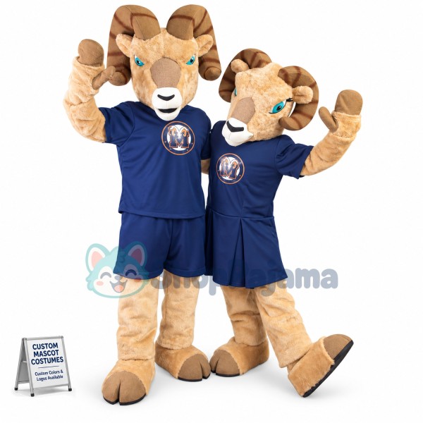 Pair of Harmonious Antelopes Mascot Costume For High School