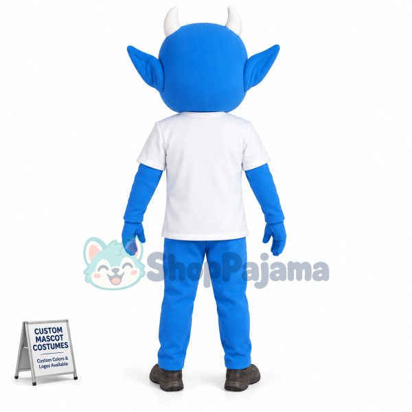 Whole Blue Demon Mascot Costume For High School
