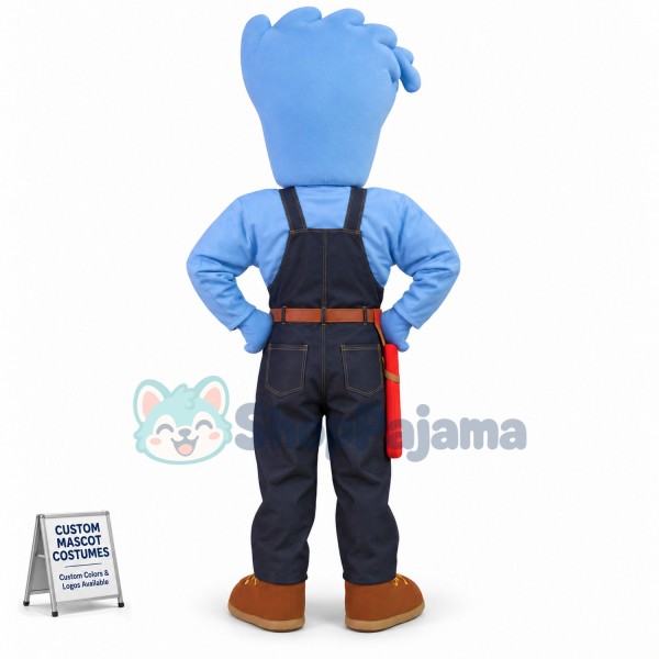 The Blue Foot Cleaner of Cleaning Company Mascot Costume