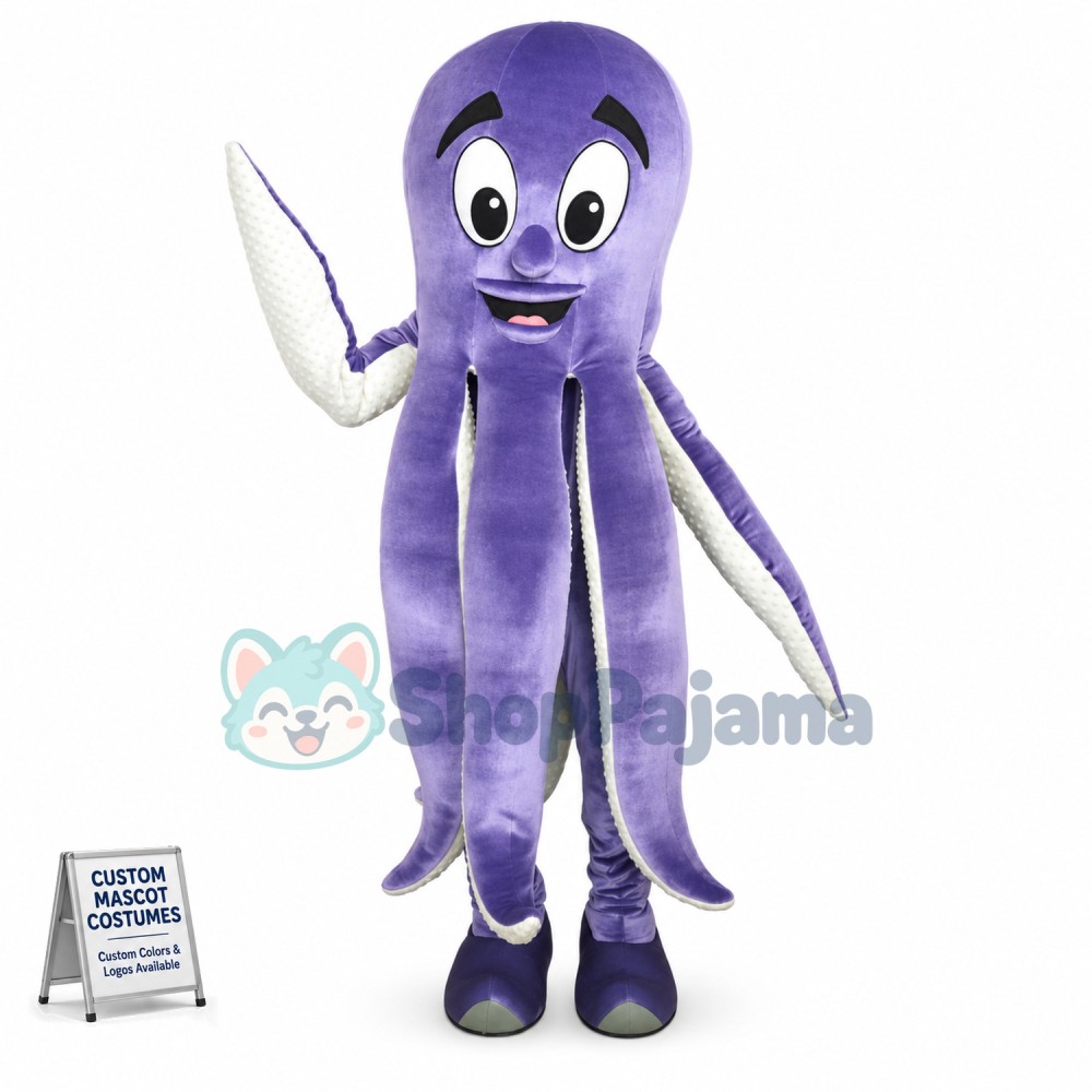 Free Purple Octopus In The Sea Mascot Costume