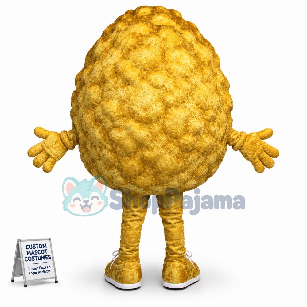 Brown Plush Doll Representing Cholesterol Mascot Costume