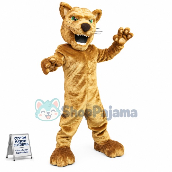 Threatening Adult Tiger In The Forest Mascot Costume