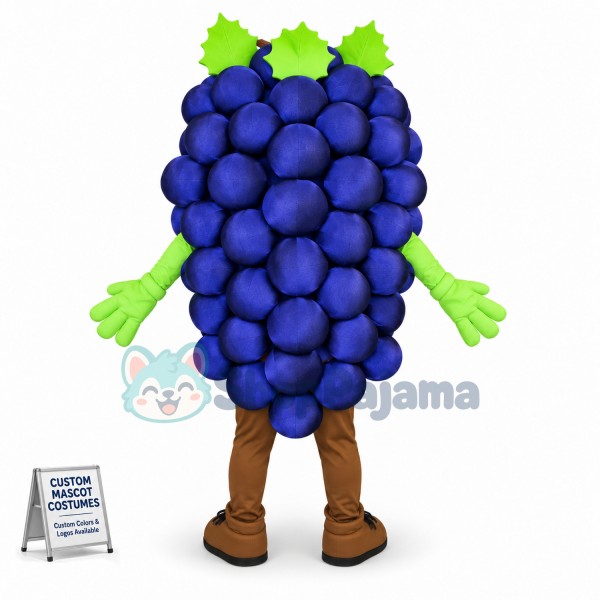 Bunch of Vibrant Blue Grapes Mascot Costume