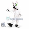Active Domestic White Pet Dog Mascot Costume