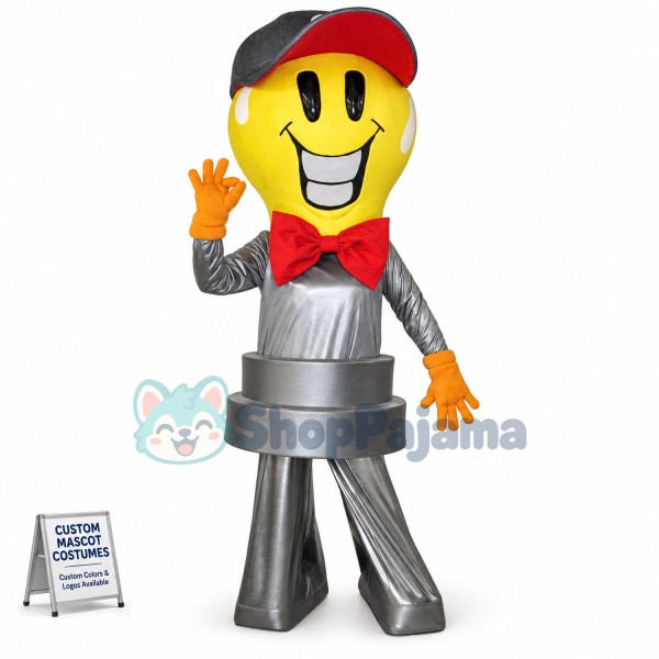 Shining Rotatable Light Bulb Man Mascot Costume
