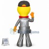 Shining Rotatable Light Bulb Man Mascot Costume