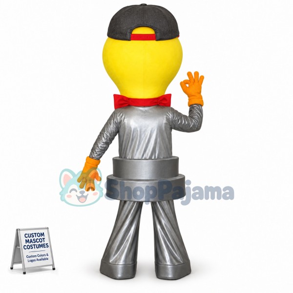 Shining Rotatable Light Bulb Man Mascot Costume