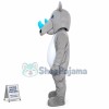Blue Horns Rhino Mascot Costume